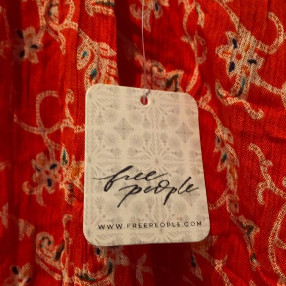 NWT FREE PEOPLE Elowen Tube Orange Pattern Print Romper Size M - Picture 3 of 4